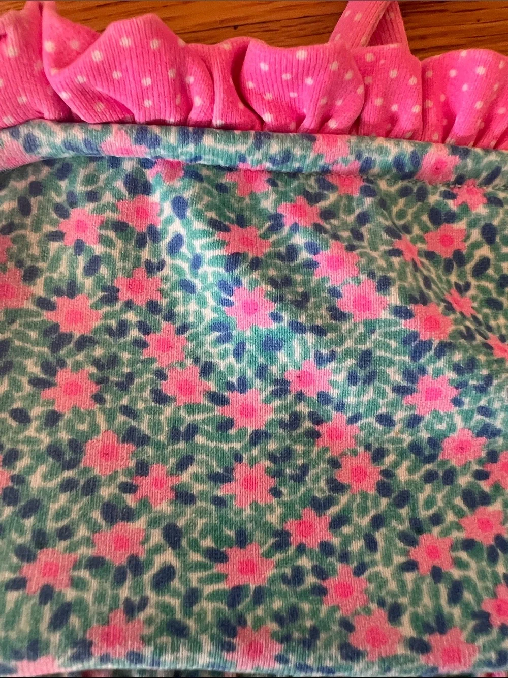 Florence Eiseman Floral Bubble Swim Suit with Flower Baby Girl Size 12 Month